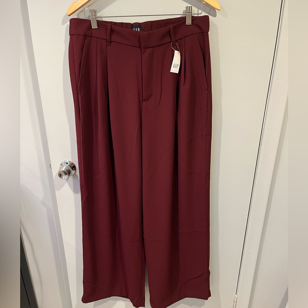 Elegant Burgundy Wide Leg Pants
